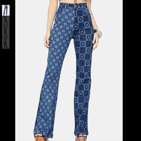 JADED NWT Retro Print Flare Jeans Size 26 - Picture 1 of 1
